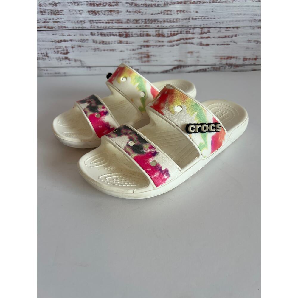 CROCS SOLARIZED CLASSIC TIE DYE GRAPHIC SANDALS MENS 4 WOMENS 6